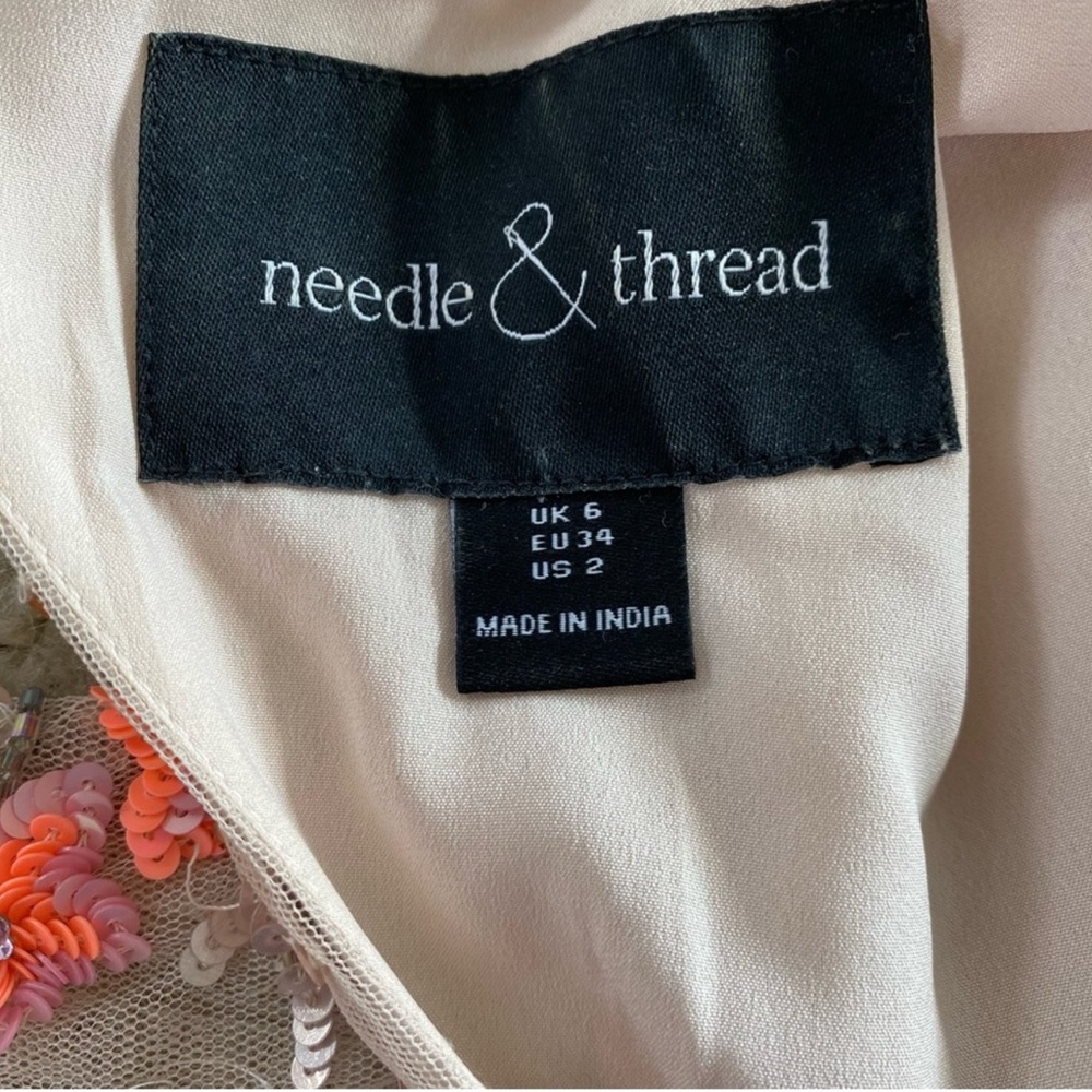 Needle & Thread Floral Embroidered Maxi Dress in Cream and Pink - Picture 12 of 14